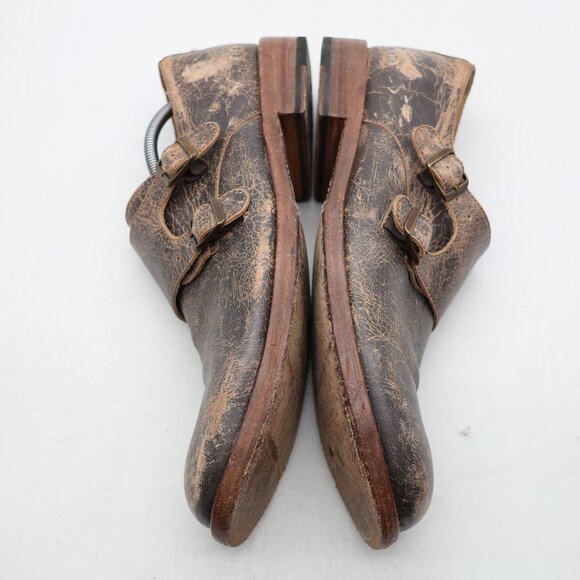 Bed Stu Panza Men's 13 Distressed Brown Leather Double Monk Strap Casual Dress - Picture 8 of 10